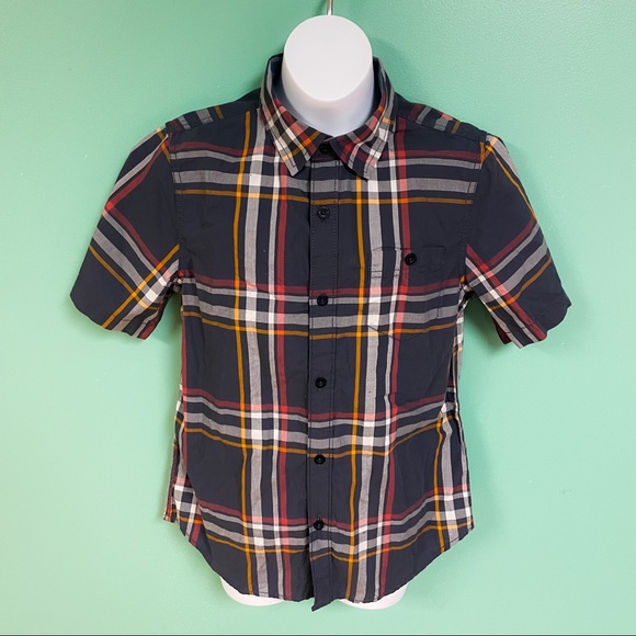 Tucker & Tate Gray Plaid Short Sleeve Button Up Boys Size L 10/12 NWT - Picture 2 of 8